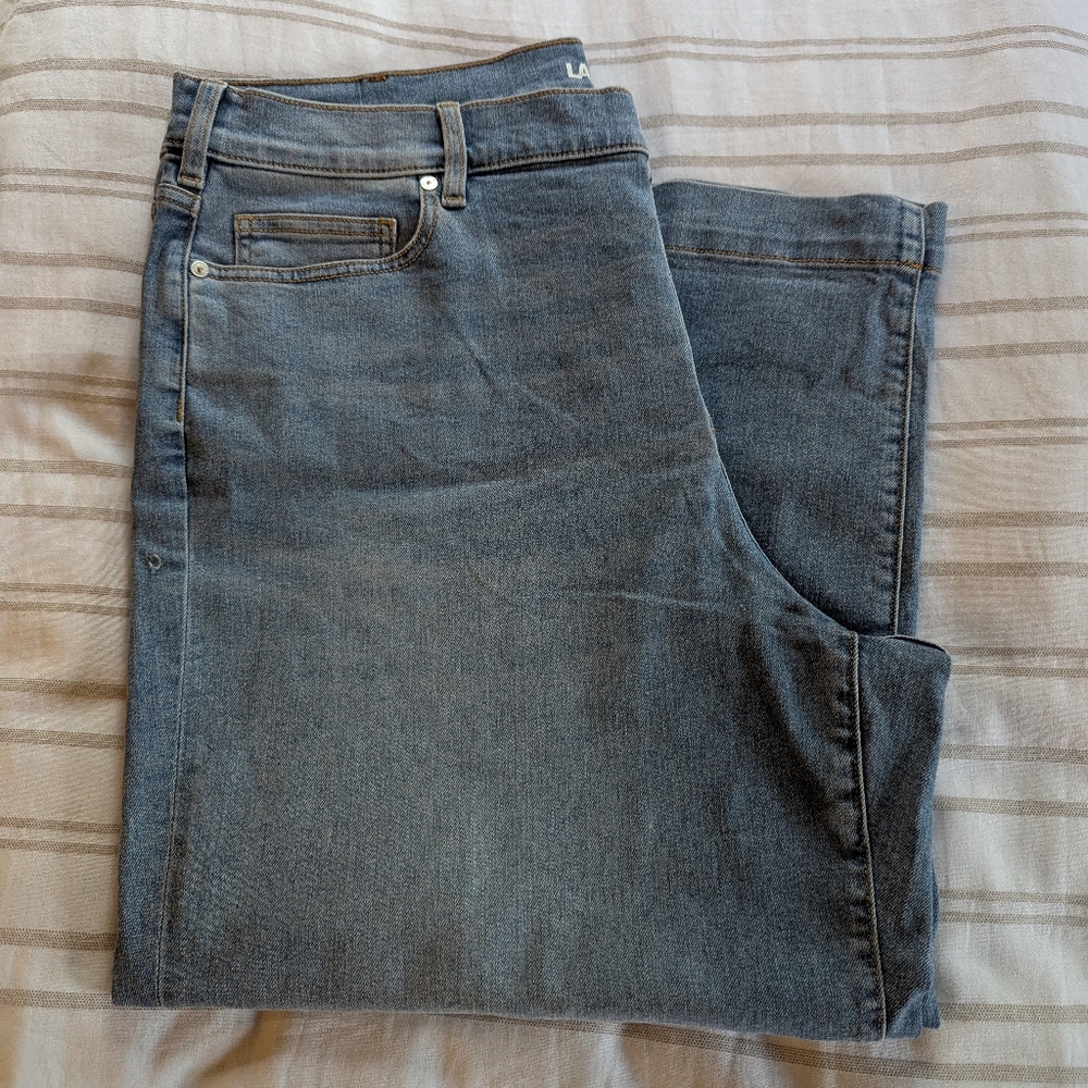 lands end women's wide leg cropped jeans size 20 nwt